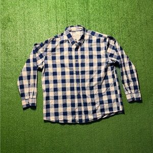 St John's Bay Blue Plaid Button Up Size XXL